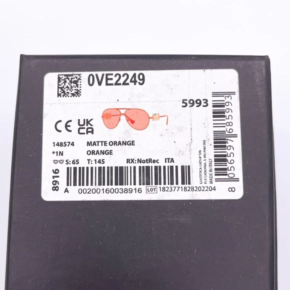 NEW VERSACE VE2249 1485/74 AVIATOR SUNGLASSES VERSACE MOD 2249 ORANGE AVIATOR - Picture 15 of 15